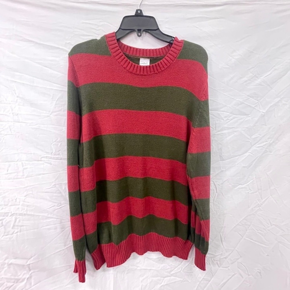 Official A Nightmare on Elm Street Freddy Krueger Striped Knit Sweater Mens LG